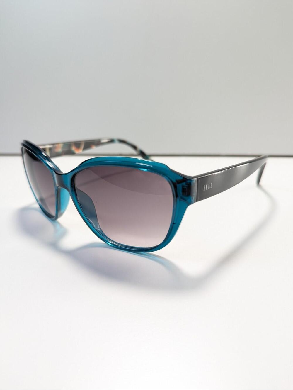 Elle WEL61SG14 Sunglasses Blue Frames Oversize Circular Beautiful Chic Style Y2k - Picture 2 of 11